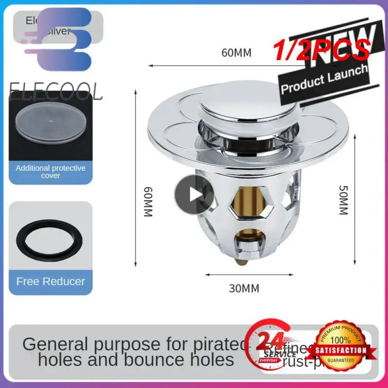 

1/2PCS Drain Stopper -Up Bounce Core Basin Drain Filter Valve Hair Catcher Shower Sink Strainer Bath Stopper Bathroom Drain