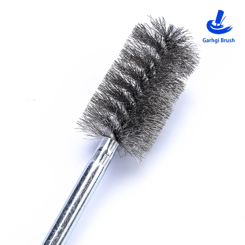 Stainless Steel Wire Pipeline Brushes in Twisted-in-Wire for ID Deburring Polishing Rust Removing Tube Cleaning Hand Tools Drill