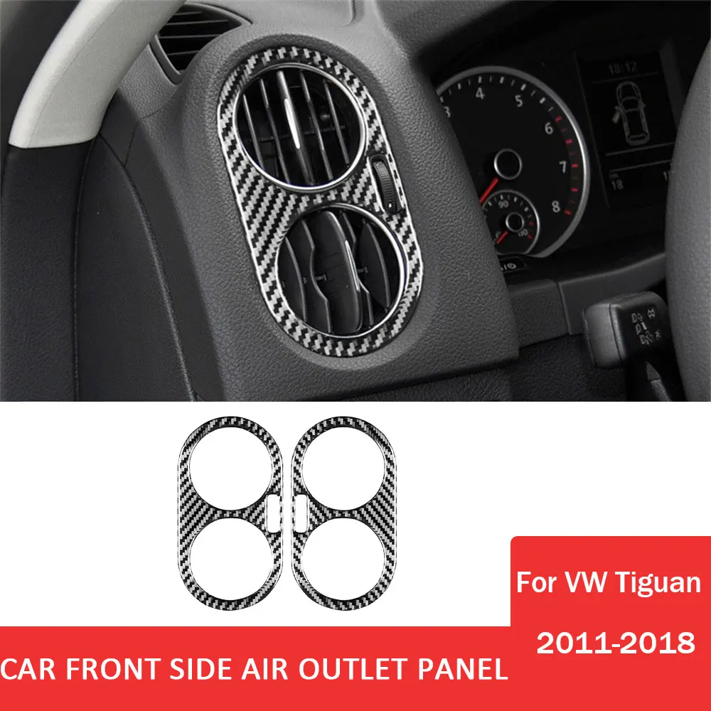 

Автомобильная Передняя боковая рамка для выпускного отверстия, отделочная наклейка, наклейка из углеродного волокна для Volkswagen VW Tiguan 2011-2018, автомобильные аксессуары для интерьера