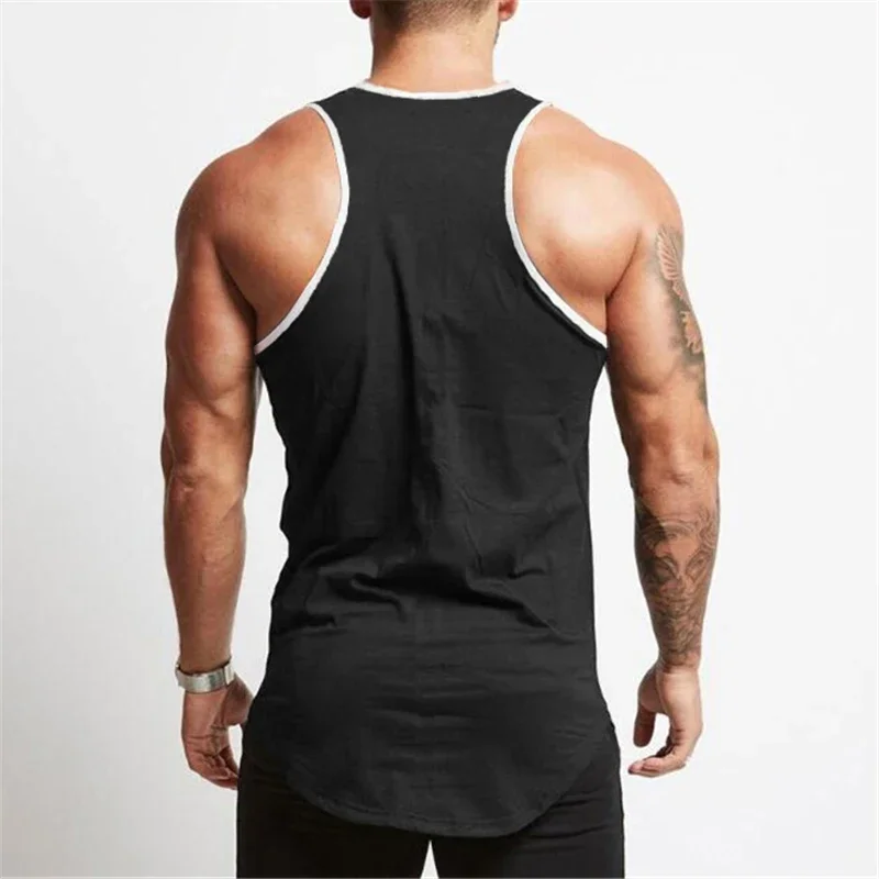 Gym Bodybuilding Sports T-shirt Workout Muscle Vest Fitness Cotton Breathable Sleeveless T-shirt Men Training Tank Tops 6