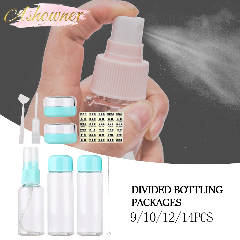 

Travel Refillable Bottle Set Spray Lotion Cream Essence Shampoo Shower Gel Empty Liquid Container Refill Bottles Cosmetic Tool