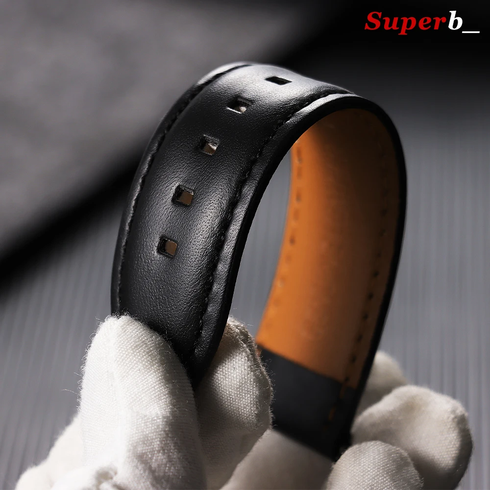 Vintage Genuine Leather Watch Strap – Premium Cowhide Quick Release Wristband