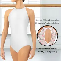 Women Sleeveless Halter Ballet Dance Leotards for adult Gymnastics Dance Tank Tops with  Keyhole Back and Soft Lining Dancewears - Image 5