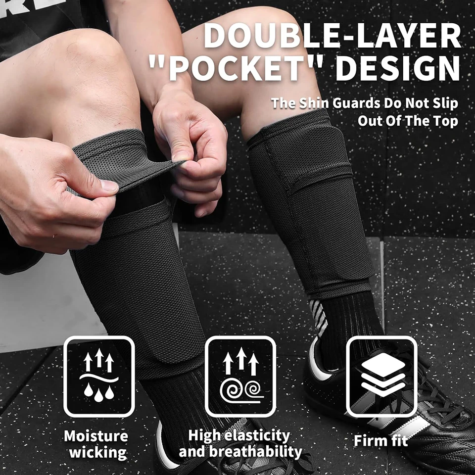 Shin Guards Loogdeel Soccer For Kids Youth Adults-Shin Pads and Sleeves with Optimized Insert Pocket-Protect Soccer Equipment soccer shin guards shin guard pads
