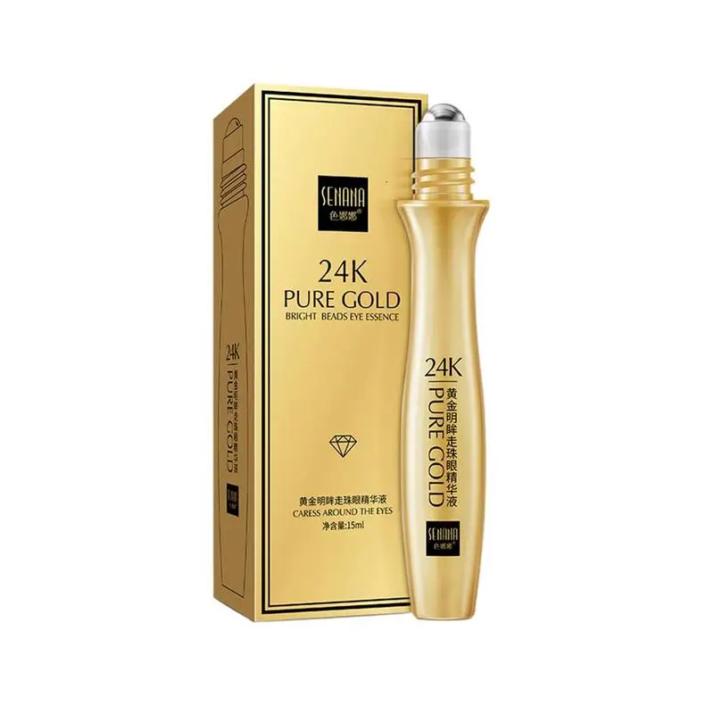 24K Gold Bright Eye Serum Anti-Aging Roll-on Essence Remove Dark Circles Hydrating Moisturizing Anti-Puffiness Eye Cream eye cream anti wrinkle eye cream