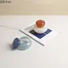 Colored Glass Storage Jar with Lid Dressing Table Desktop Storage Jars Ring Jewelry Box Round Cosmetic Jar Candy Pots Aroma Can 3