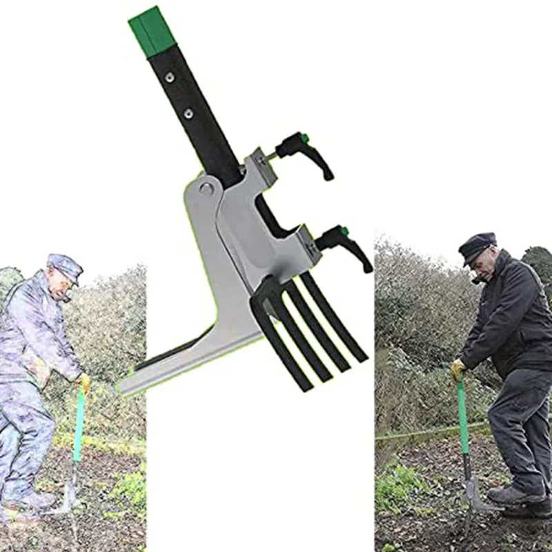 Foot-Press Weeding Tool - Portable Lawn & Garden Weed Remover with Ergonomic Step - on Design,  No-Bend  Gardening  Aid