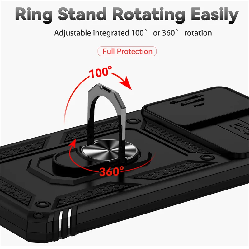 Enhanced Armor Ring Bracket Push Phone Case Cover
