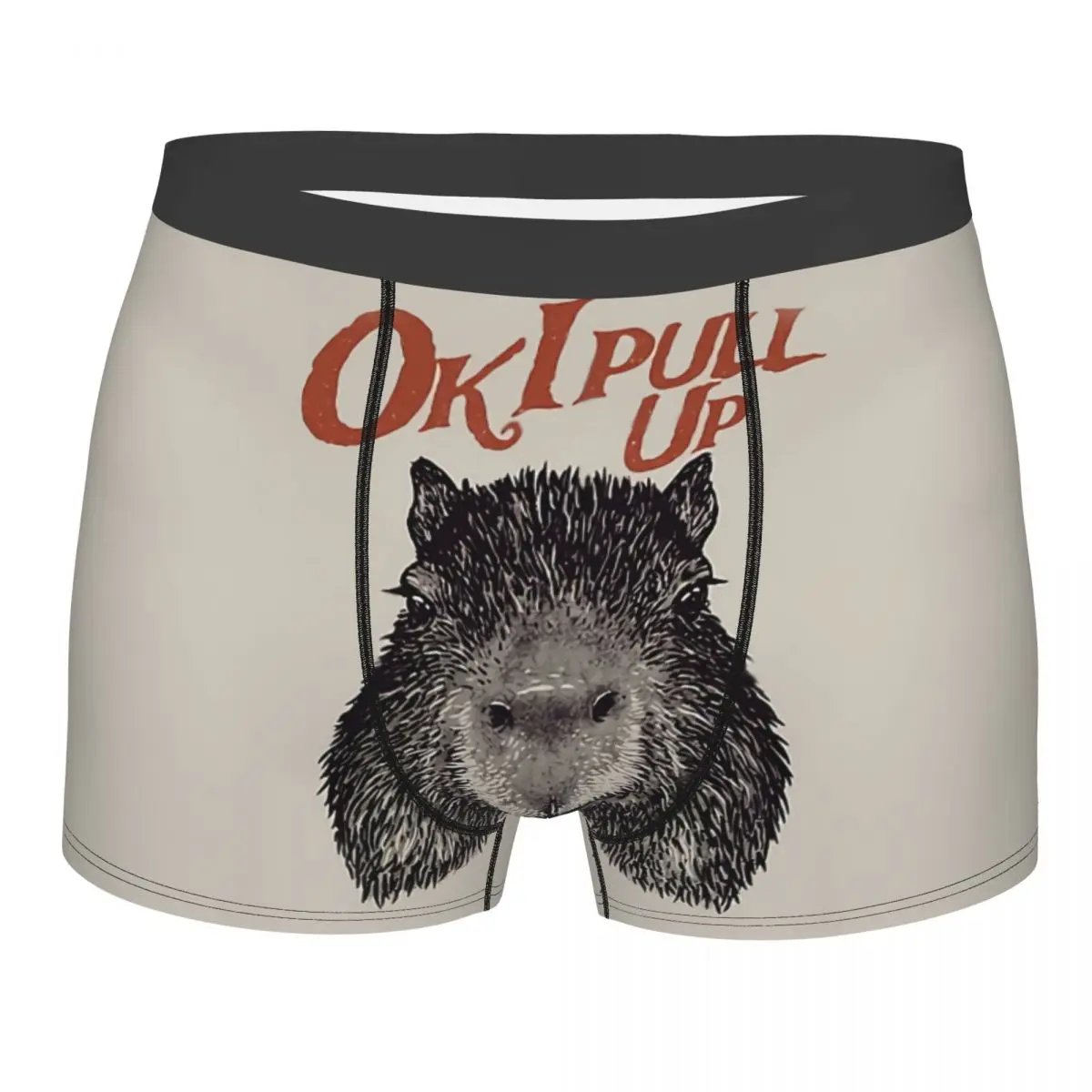 

Ok I Pull Up Man's Boxer Briefs Underwear Capybara Highly Breathable High Quality Sexy Shorts Gift Idea