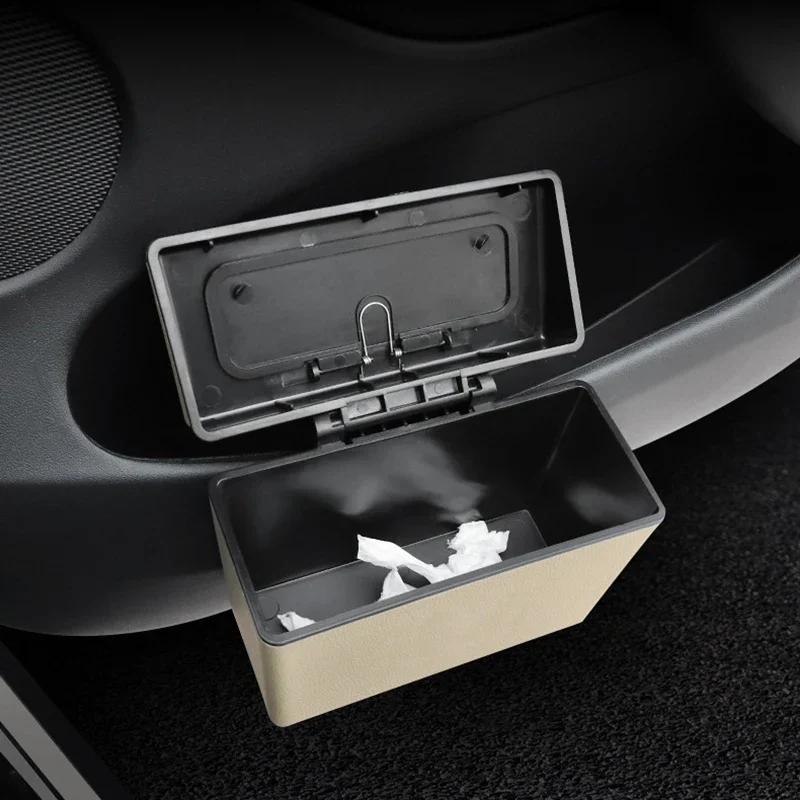 Car Hanging Trash Bin Vehicle Garbage Pressing Type Trash Can Organizer Dust Case Storage Box Interior Accessories Cleaning Tool