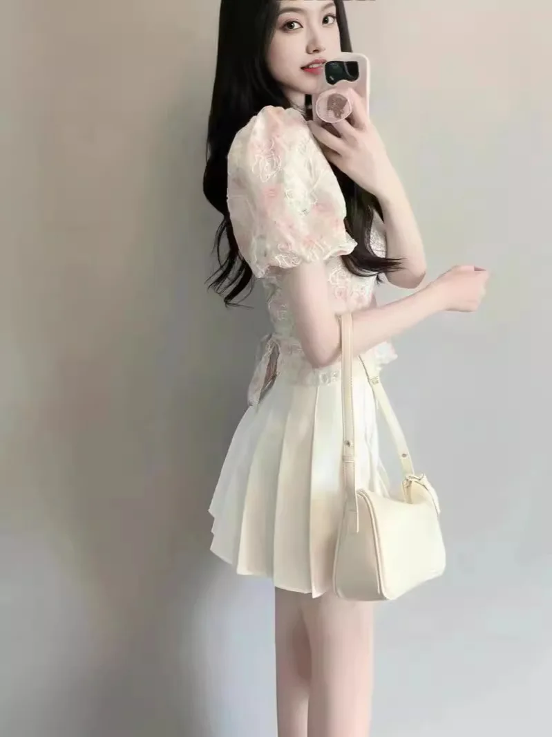 Women Pleated Skirt High Waist  A-Line Mini Skirt School Girl JK Uniform Skirt Skater Skirt Tennis Skirt White Plus Size
