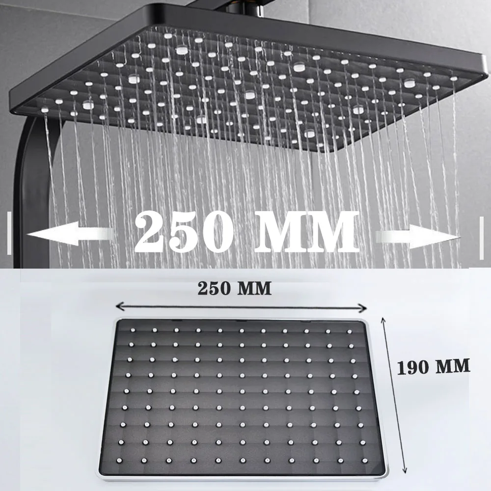 

Big Flow Supercharge Rainfall Overhead Shower Head Square ABS High Pressure Top Ceiling Mounted Shower SPA Bathroom Accessories