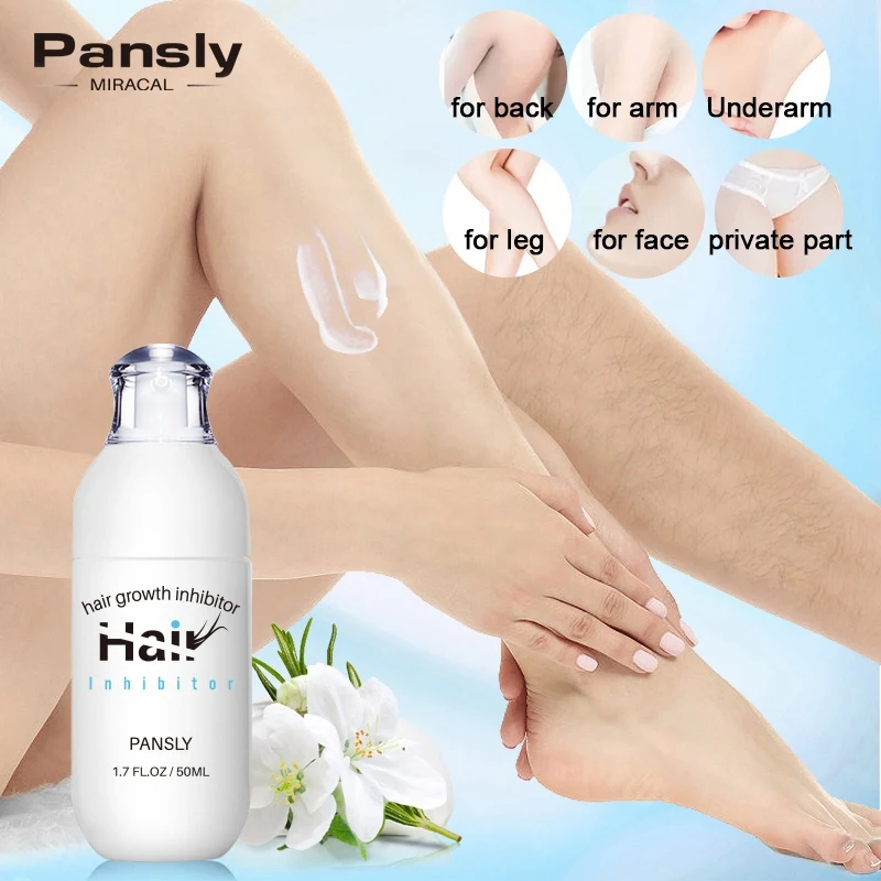 2X PANSLY Hair Growth Inhibitor Facial Removal Cream Spray Beard Bikini Intimate Face Legs Body Armpit Painless 50Ml images - 6