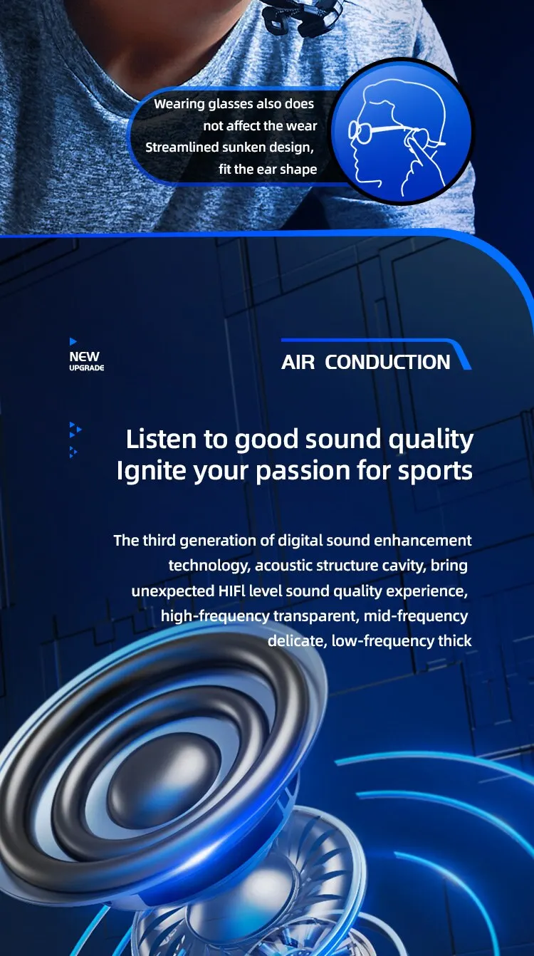 G25 Wireless Headset Bluetooth Earphone Headphones 5.3 Bone Conducting OpenEAR Large Capacity Battery Stereo Waterproof Earbuds S5469f75caaa34557b99af08dc4e19cfeh
