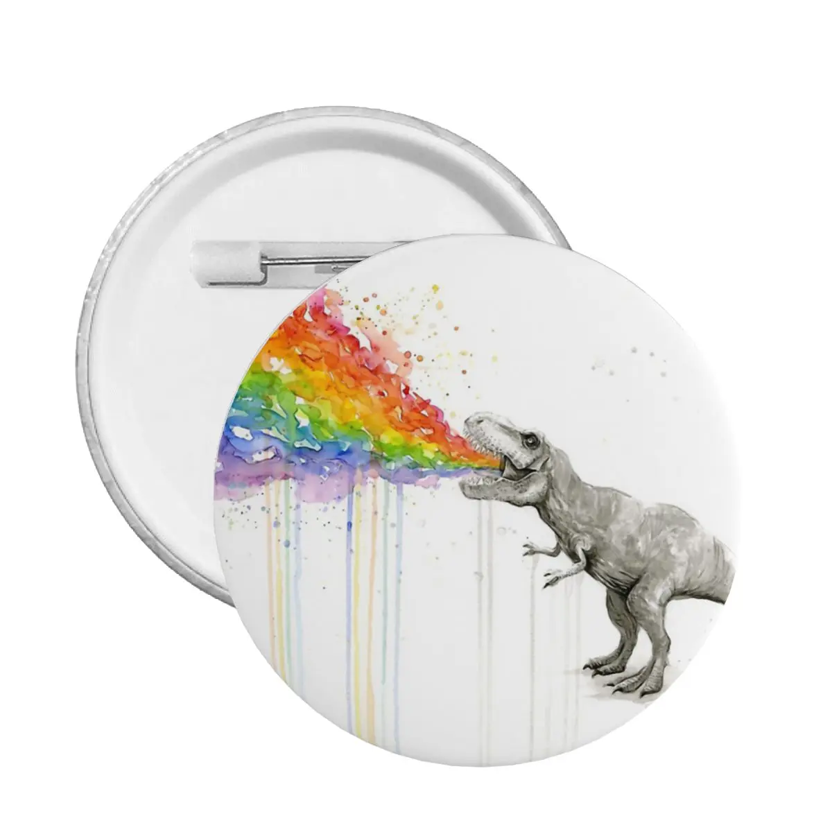 T-Rex Rainbow Puke Dinosaur Dino Soft Button Pin Spilla Personalizzabile Friends Spilla Decorativa