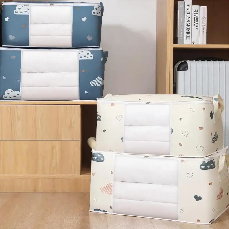 Dustproof Large Capacity Storage Bag, Quilt & Clothes Organizer With Zipper And Handles For Closet 6