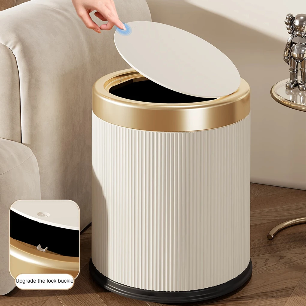 Stylish Bathroom Trash Beige Bathroom Enjoy Odor-Free Pukomc Creamy