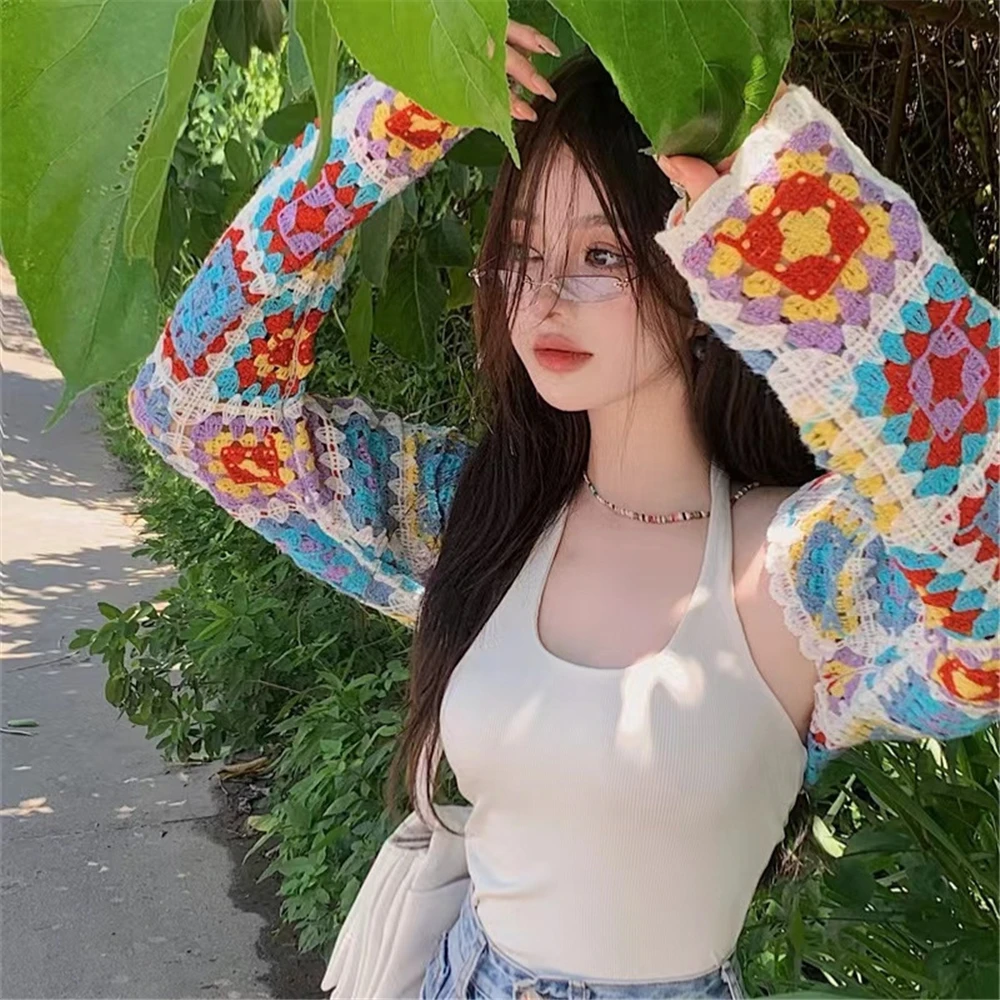 Woman Clothingvestidos De FiestaRetro Knitted Cardigan For Women, Hollow Out, Long Sleeved Outerwear, Retro Blouse, Design Sense