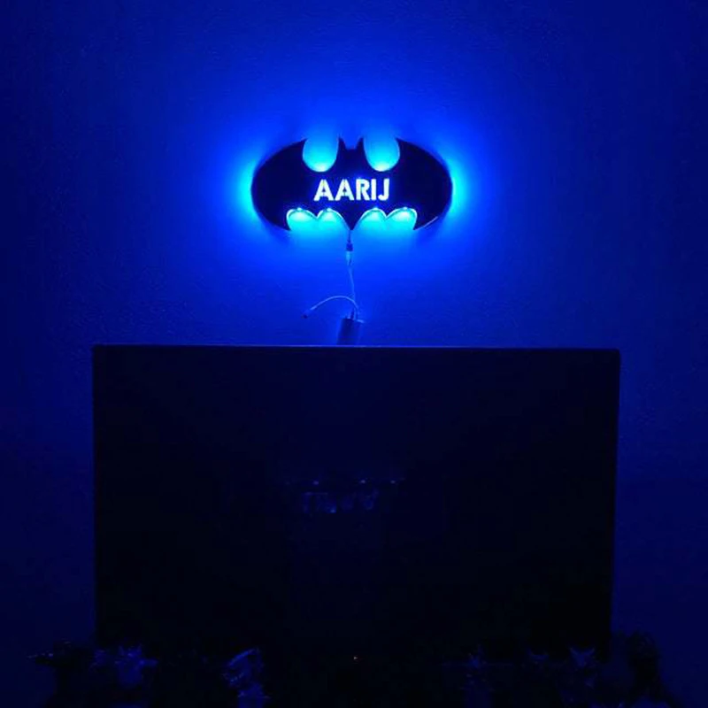 

ZK30 Batmanes Night Light Cool Remote Control Multi Color 3d Creative bat Atmosphere Home Decoration Bedroom Wall Hanging lamp