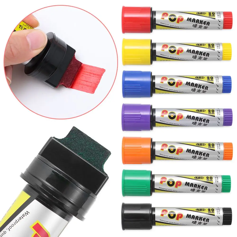 스케치 펜 특수 아트 리필 가능 드로잉 포스터 마커 펜 20mm 스케칭 그래피티 마커 POP 방수 페인트 영구 마커