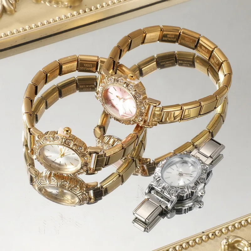 Zircon Watch High Quality Stainless Steel Watch Women Mens 9MM
