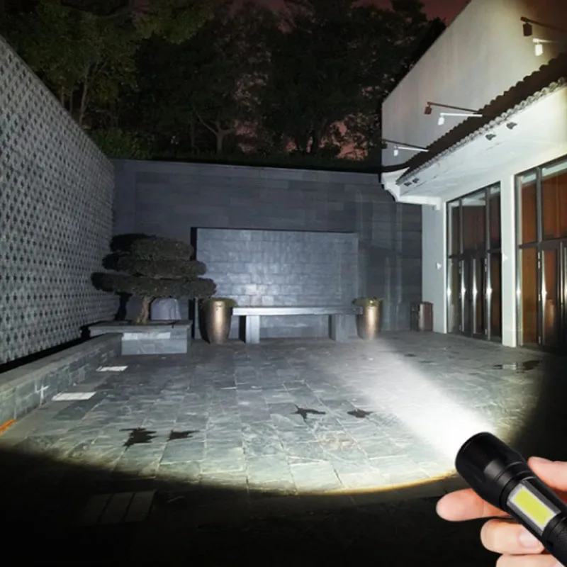 

Портативный светодиодный фонарик T6 COB светильник водонепроницаемый тактический фонарь с зарядкой от USB для кемпинга, фонарь с фокусировкой и ночным освесветильник ением