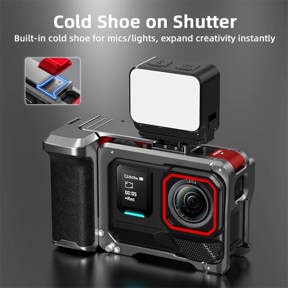 For Insta360 Ace Pro/2 Comfortable Grip Camera Frame Wear Resist Sports Camera Protective Case Anti-Fall Camera Expand Accessory