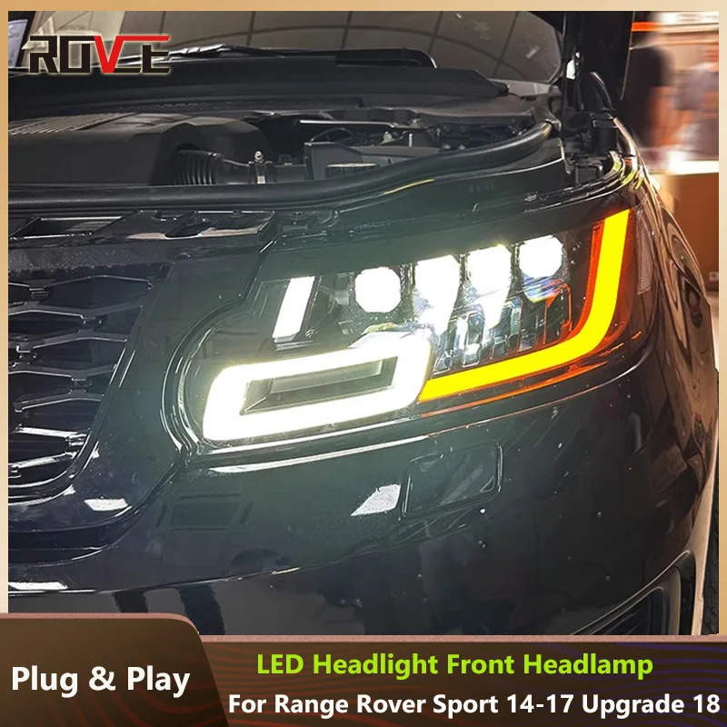 Left & Right LED Headlight Assembly For Land Rover Range Rover
