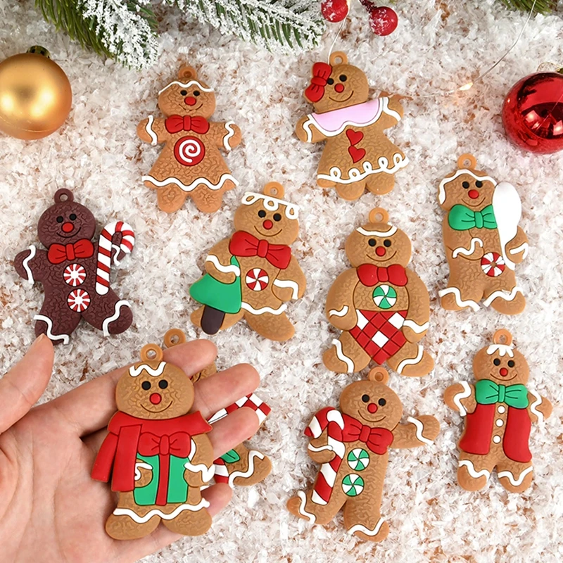 Christmas Gingerbread Man Ornaments Xmas Tree Hanging Charms Pendant Christmas Decorations Home New Year Gift Navidad