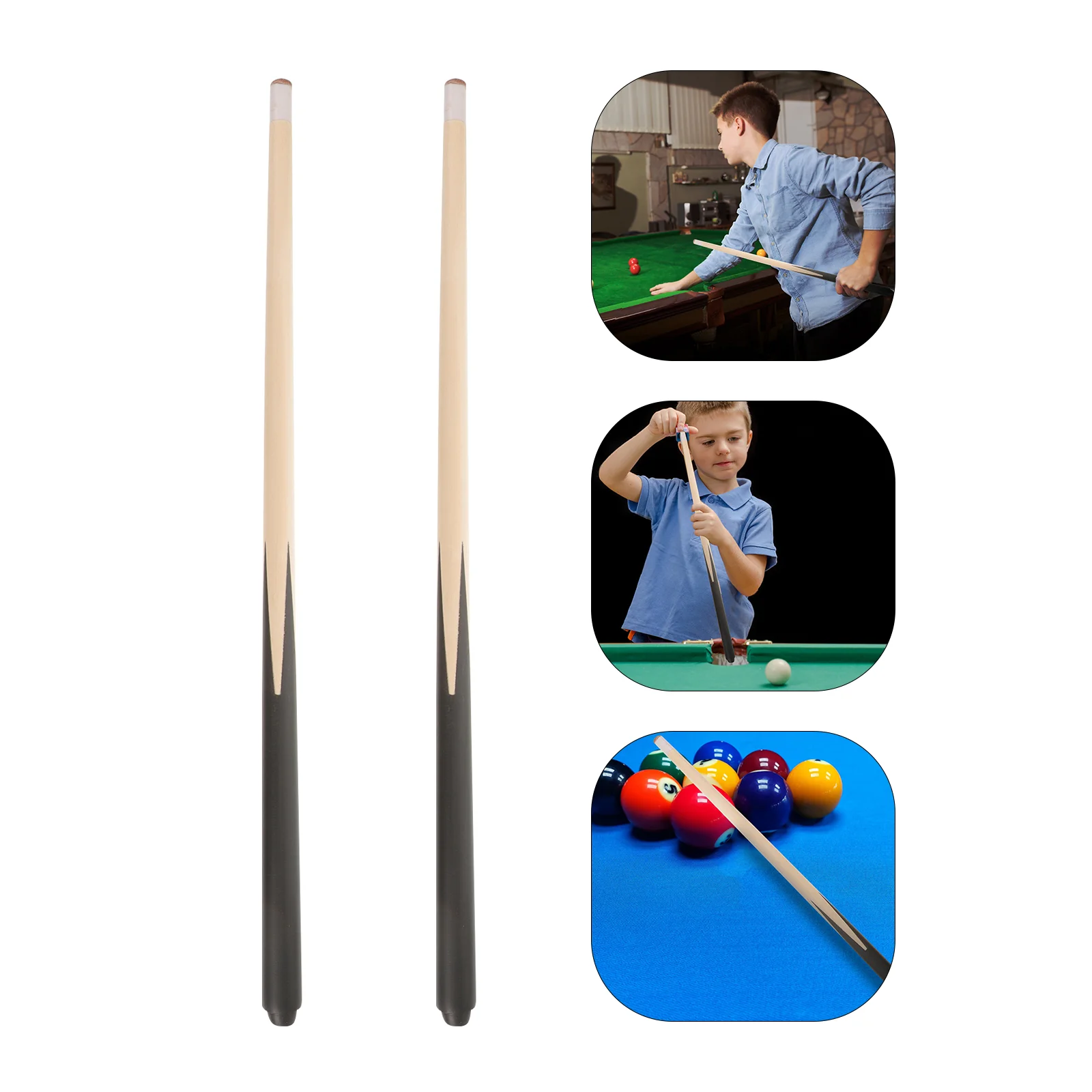 

Pool Cue Reusable Kids 48Cm Shorty Cues Wooden Billiard House Balls Mini Bar Billiard Balls Short Children