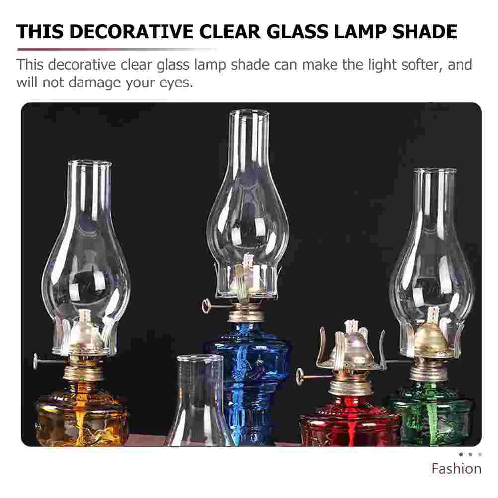 Kerosene Lamp Chimney Oil Lamp Shade Glass Windproof Lampshade Clear Glass Lampshade