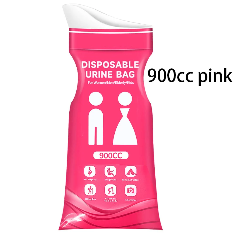 800cc 900cc 야외용 일회용 소변 주머니 남녀공용 비상 여행용 미니 이동식 변기 구토 주머니 휴대용 다리 주머니 (, 여성용)