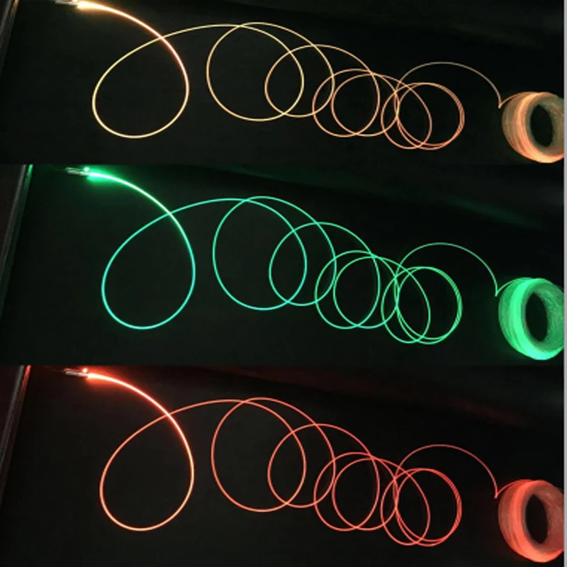 7 Color Long Distance Fiber Optic Ribbon 1M 3M 5M 10M Flexible Transparent Fiber Optic Landscape Ambient Lighting 123456810mm fiber optic cable