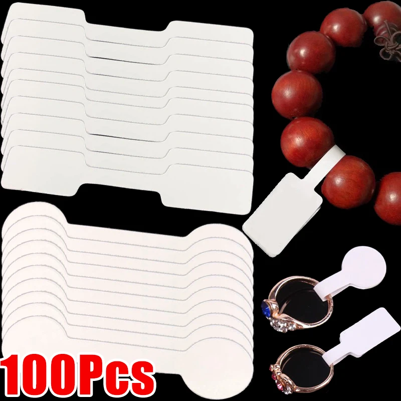 100Pcs Jewelry Price Tags Self-Stickers Blank Square Round Labels for Ring Necklace Bracelet Display Price Cards DIY Wholesale 100pcs round square blank price tags necklace ring labels paper stickers jewelry display cards hang tags