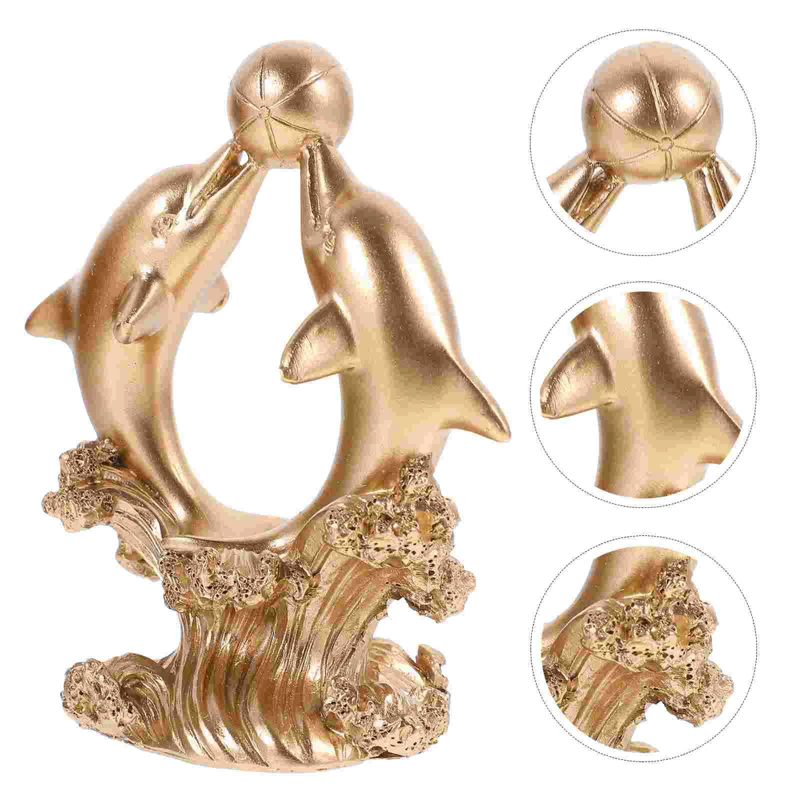 

Decorative Resin Dolphin Figurine Sea Animal Sculpture Statue Home Tabletop Decoration