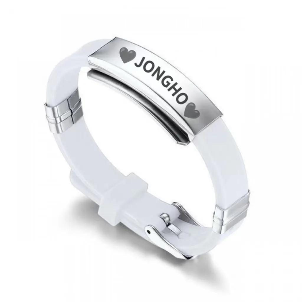 ATEEZ KPOP San YeoSang HongJoong SeongHwa YunHo MinGi WooYoung Seong - Silicone & Stainless Steel Bracelets, Bangles for Fans 3