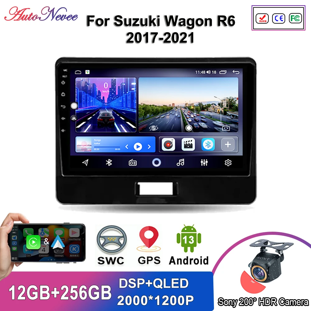 Android 13 Multimedia Per Suzuki Wagon R6 2017-2021 Lettore Per Auto Gps Stereo Screen Navigation Auto Radio Screen No 2Din Dvd Wifi