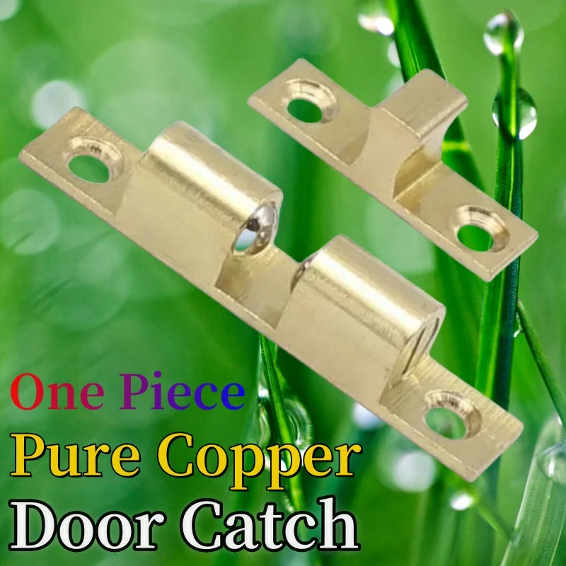 42mm Pure Copper Cabinet Door Catches 1pc Touch Beads Bronze Brass Color Double Ball Latch Clip Lock Hardware Accessories