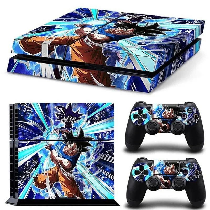 Dragon Ball Son Goku Game Console Stickers for PS4 Anime Color Decals for PlayStation 4 Controller Gamepad Full Body Film Skin ps4 game console stickers