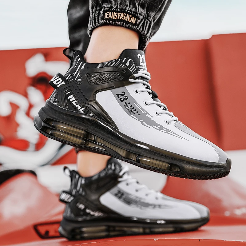 2024 New Cross border Thick Bottom High Top Leather Sports Men's Shoes Casual Sneakers Tenis Chaussure Homme Zapatillas Hombre