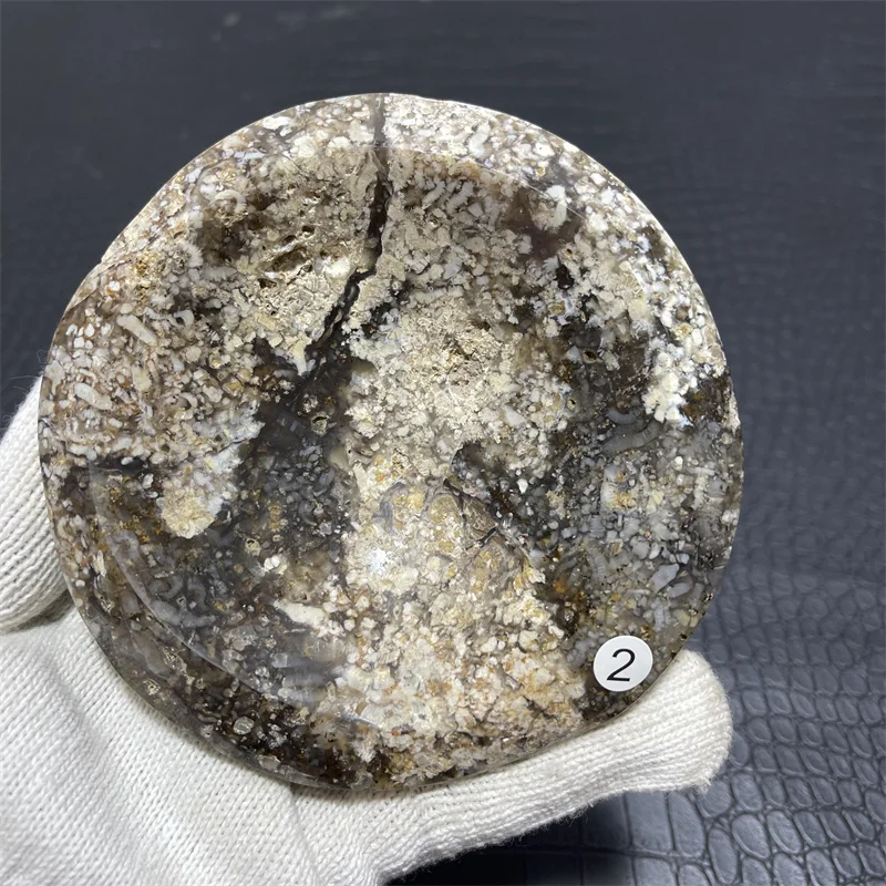 Natural Ocean Stone Crystal Bowl Or Ashtray Desk Home Room Decor 3
