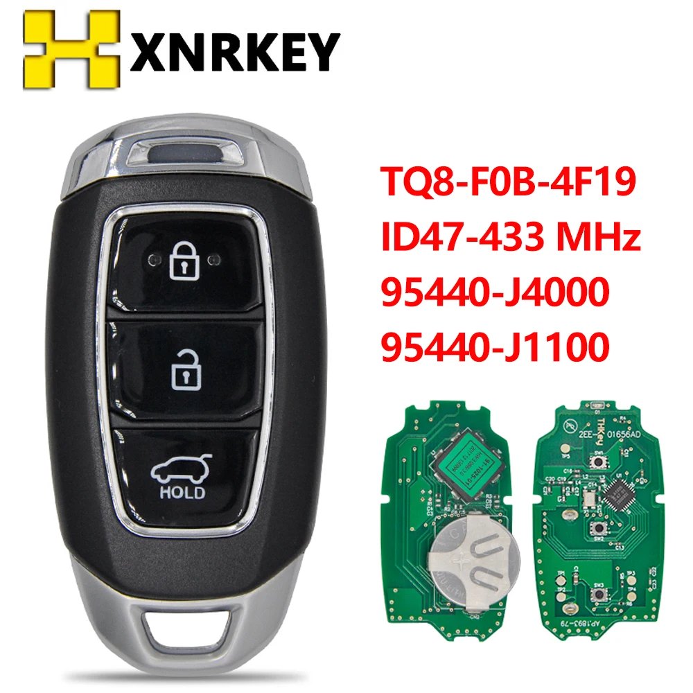 XNRKEY PN: 95440-J4000/95400-S1100 Car Remote Key less Go For Hyundai Santafe 2018 2019 2020 FCCID TQ8-F0B-4F19 ID47Chip 433Mhz