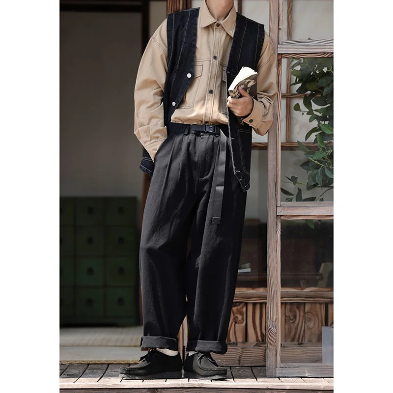 

2022 Men's Cotton Loose Vintage Cargo Casual Pants High-quality Straight Pants Black/brown/khaki Color Fashion Trend Trousers