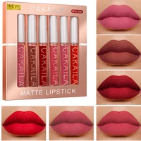 6-Color Lip Gloss Lipstick Set Liquid Matte Velvet Matte Women's Makeup Long-lasting Waterproof Non-stick Cup Non-fade 1