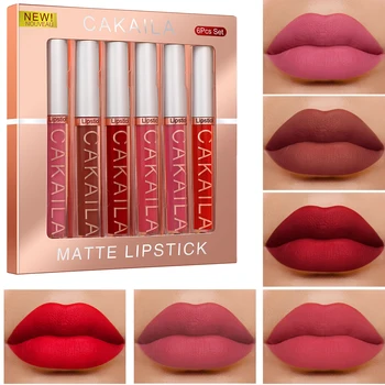 6-Color Lip Gloss Set Velvet Matte Waterproof 1