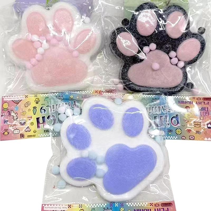 1PC Soft Sticky Stress Relief Relax Toys Extra Large Plush Squeeze Cat Paw Slow Rebound Toy Pinching Cat Paw Decompressing Props 2