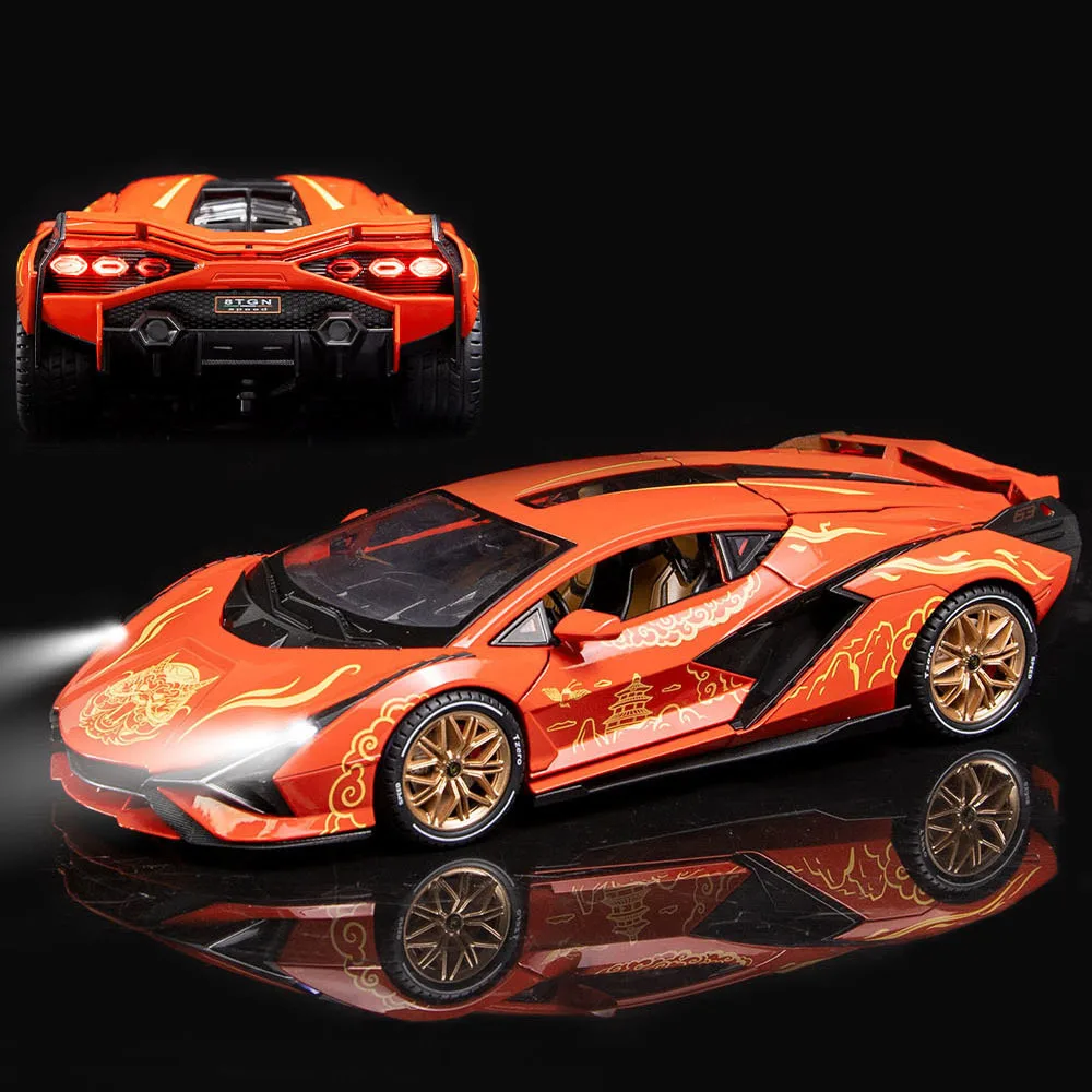 control car Nicce 1:18 Lamborghini Sian Chinese Style Pull Back Sports Car Alloy Boys Toys Cars Diecast Toy Collectibles Kids Car F394 remote control robot car RC Cars