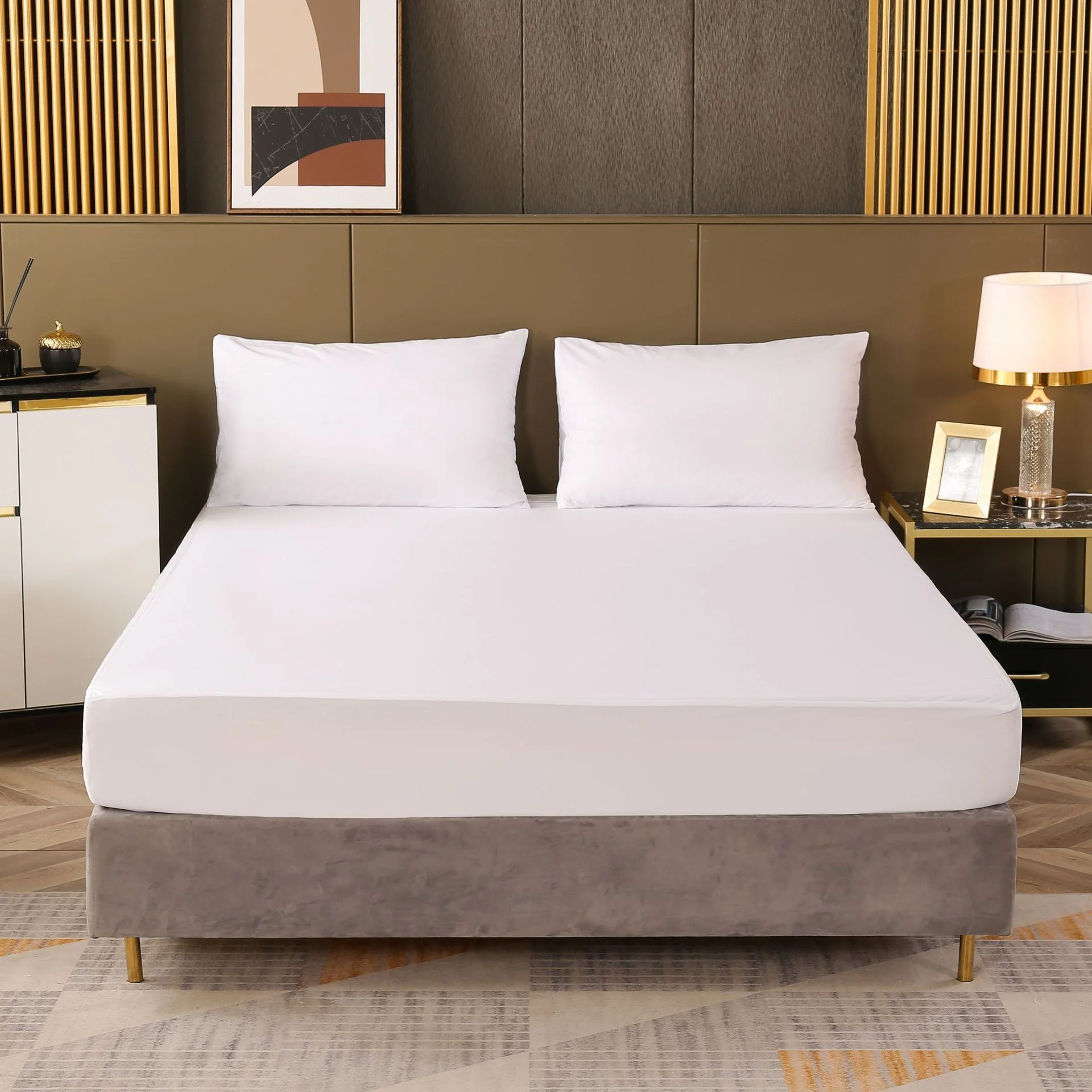 Description Picture 3 of itemHigh Grade Anti-slip Mattress Protector, Breathable Noiseless Mattress Topper,Anti-insect And Anti-mite Bed Sheet