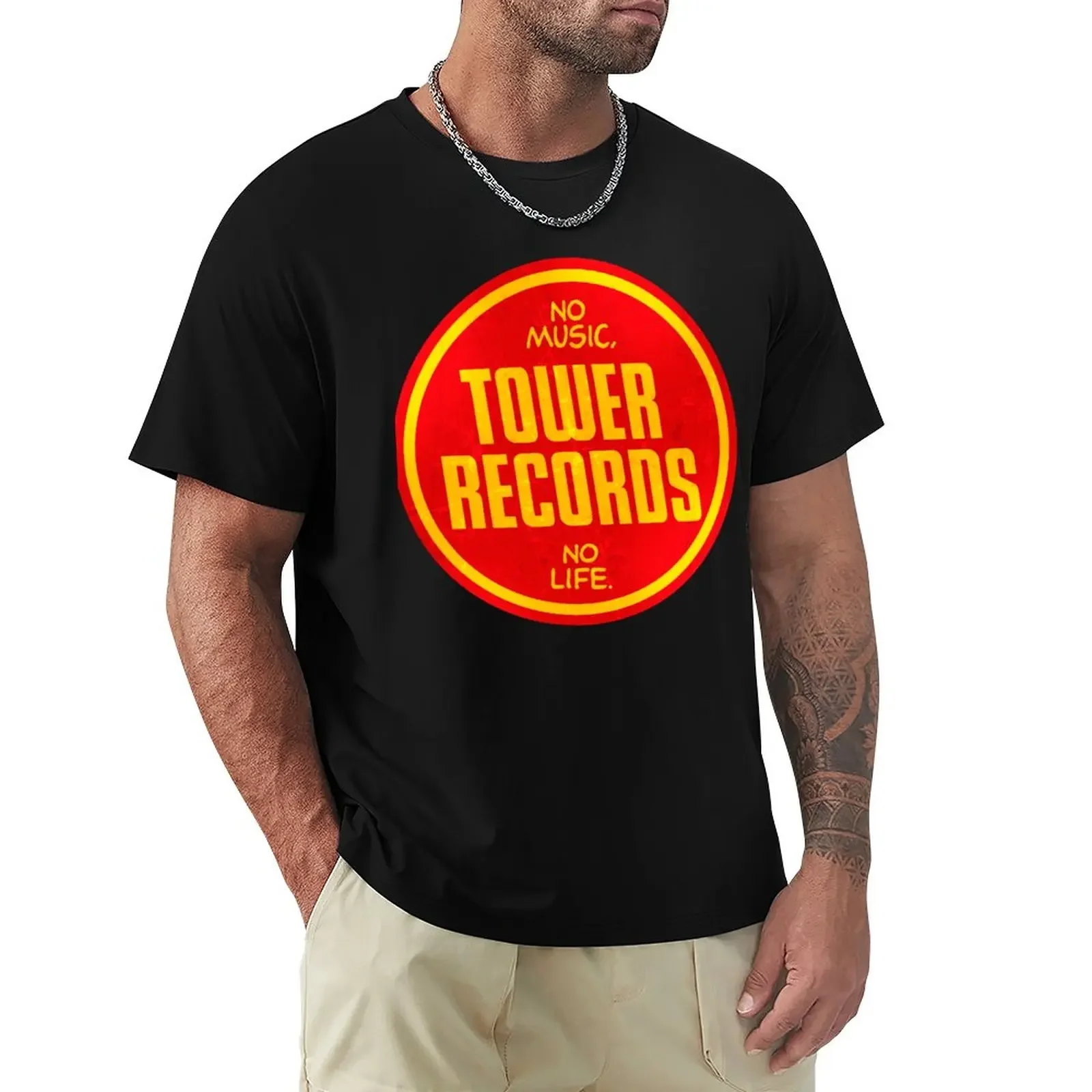 

Tower Records vintage T-Shirt graphics plus sizes blanks black t shirts for men