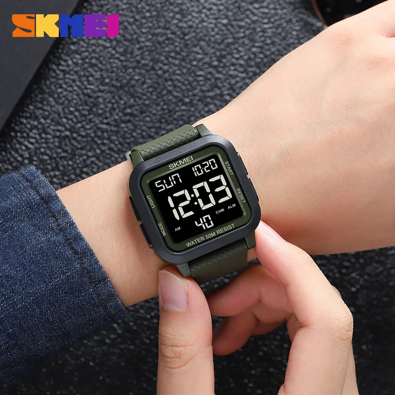SKMEI 1894 Sport Electronic Watch for Men Shockproof Waterproof Countdown Mens Wristwatch Military Alarm Clock 1960 Reloj Hombre